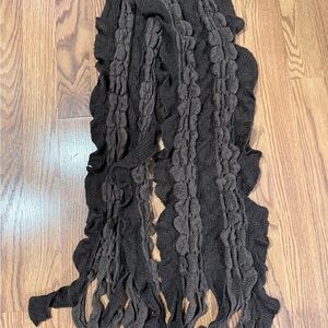 Brown Textured Knit Scarf
